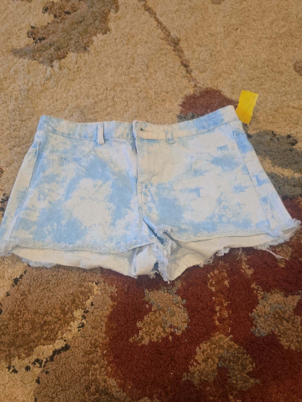 Light Blue Tie-Dye Women's Denim Shorts